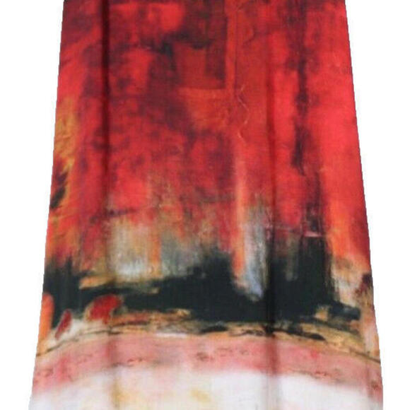 Dresses & Skirts - Iris Setlakwe Womens US6 Red Black Shift Tank Dress Crossback Tie Dye Scoop Neck
